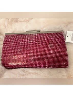 Gorgeous Nina Winslet Pink Crystal Evening Clutch